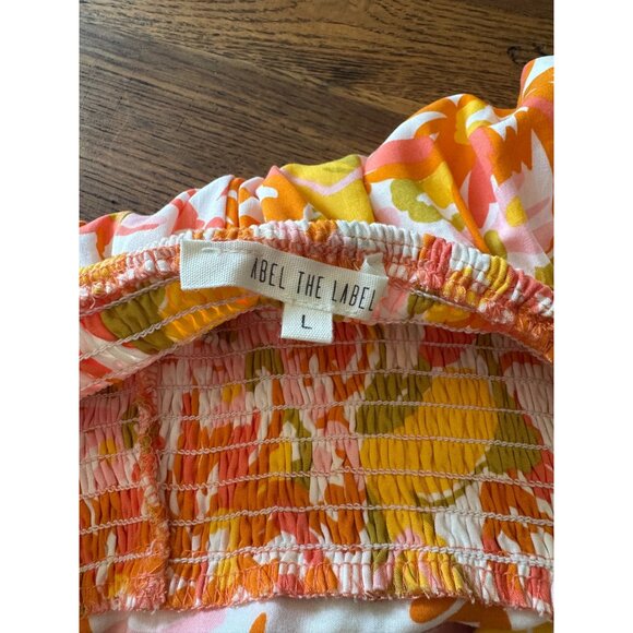 Abel The Label Floral Halter Maxi Dress L Open Back Anthropologie - Picture 6 of 8